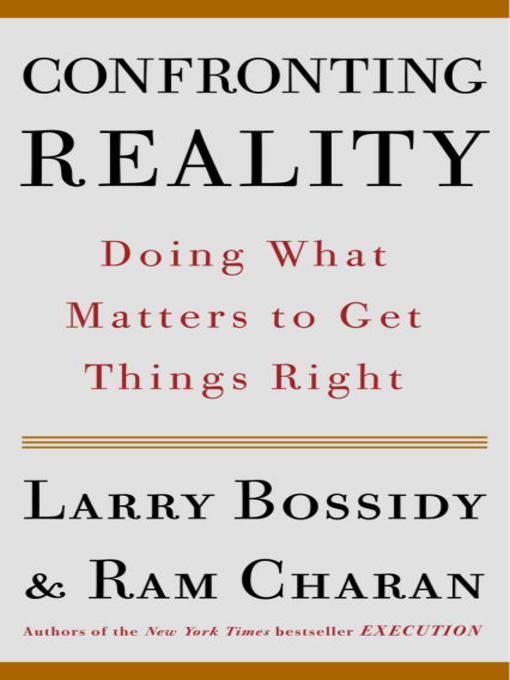 Title details for Confronting Reality by Larry Bossidy - Wait list
